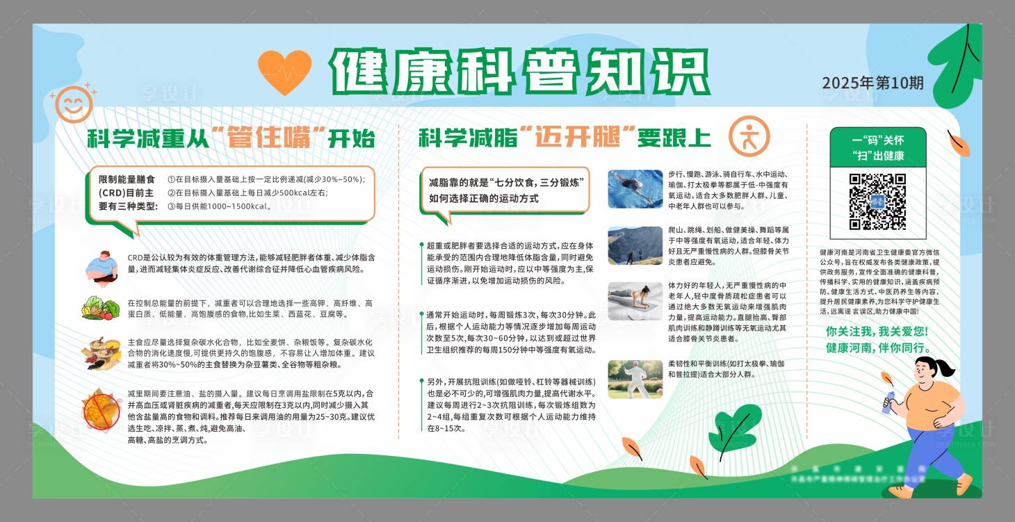 源文件下载【享设计】搜索编号：14080033492407458【健康减肥知识宣传栏】