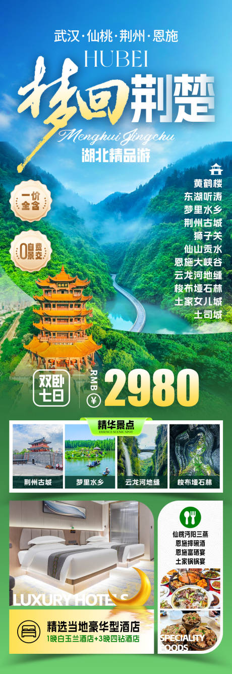 源文件下载【享设计】搜索编号：25380033773383520【梦回荆楚旅游长图】
