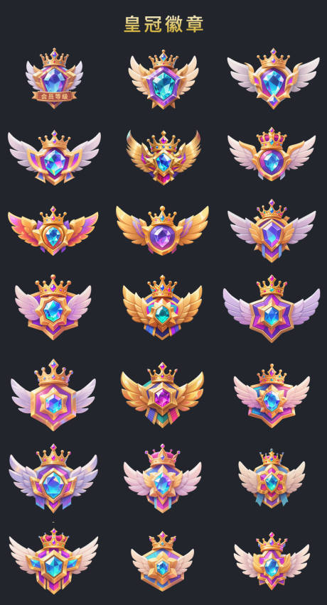 源文件下载【享设计】搜索编号：86930033762328339【皇冠会员等级徽章icon】