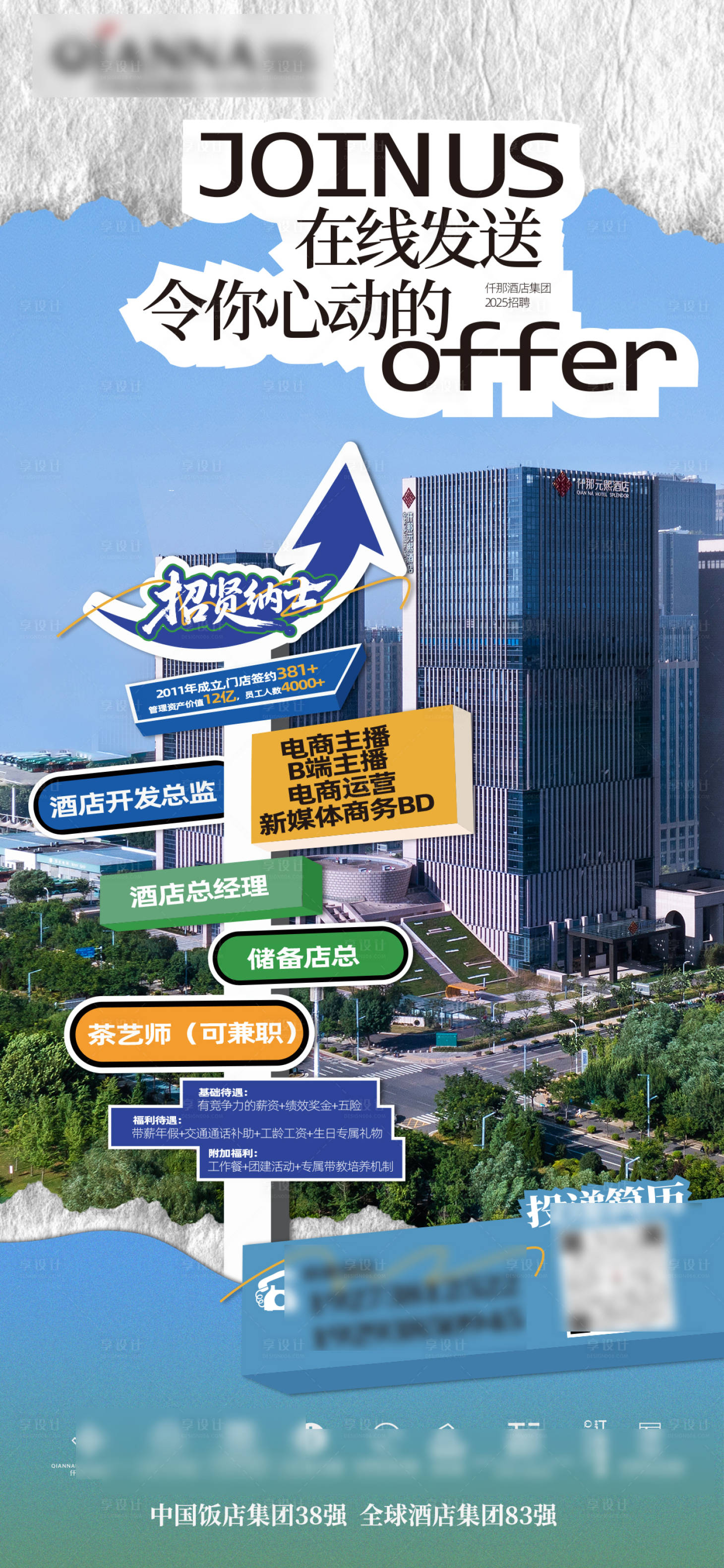 源文件下载【享设计】搜索编号：34880033681534038【人事招聘卡通酒店岗位】