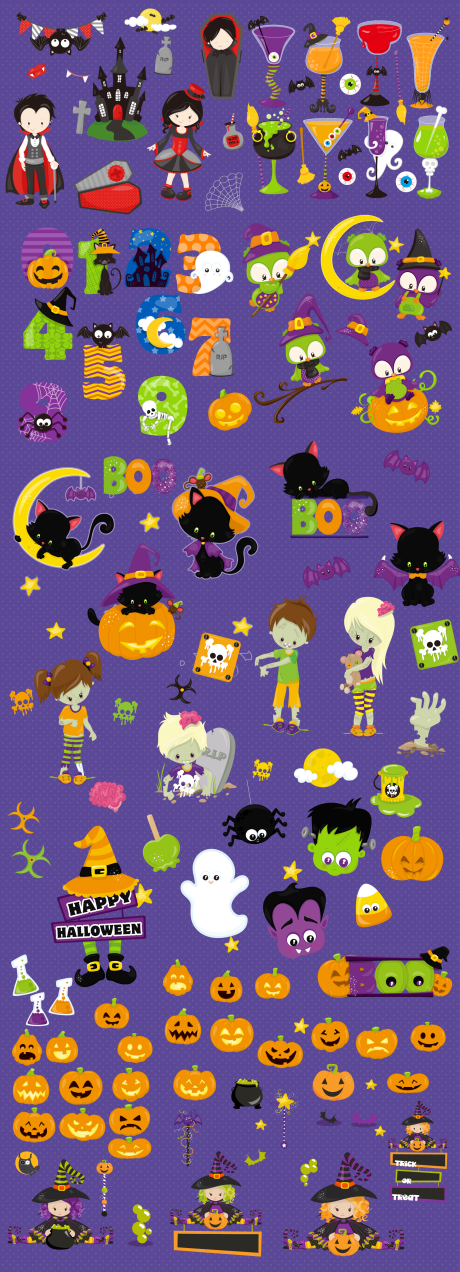 源文件下载【享设计】搜索编号：34830033764864669【万圣节卡通插画免抠贴纸】