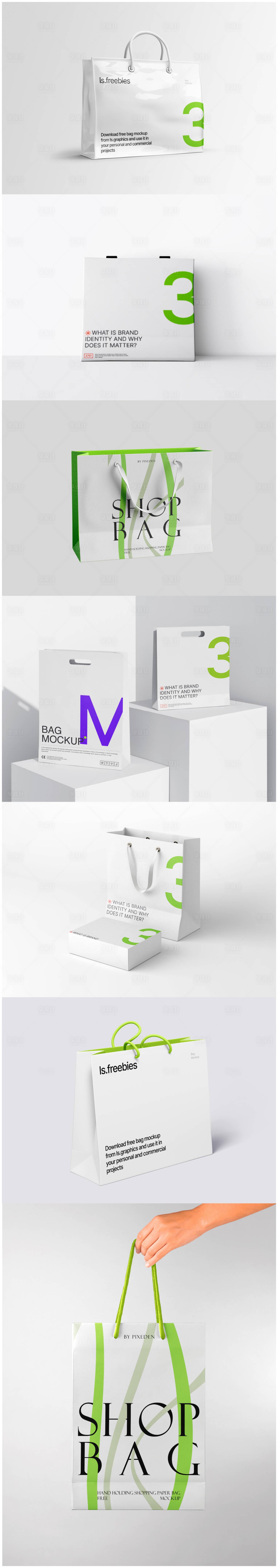 源文件下载【享设计】搜索编号：35910033676317801【多种手提袋纸袋购物样机】