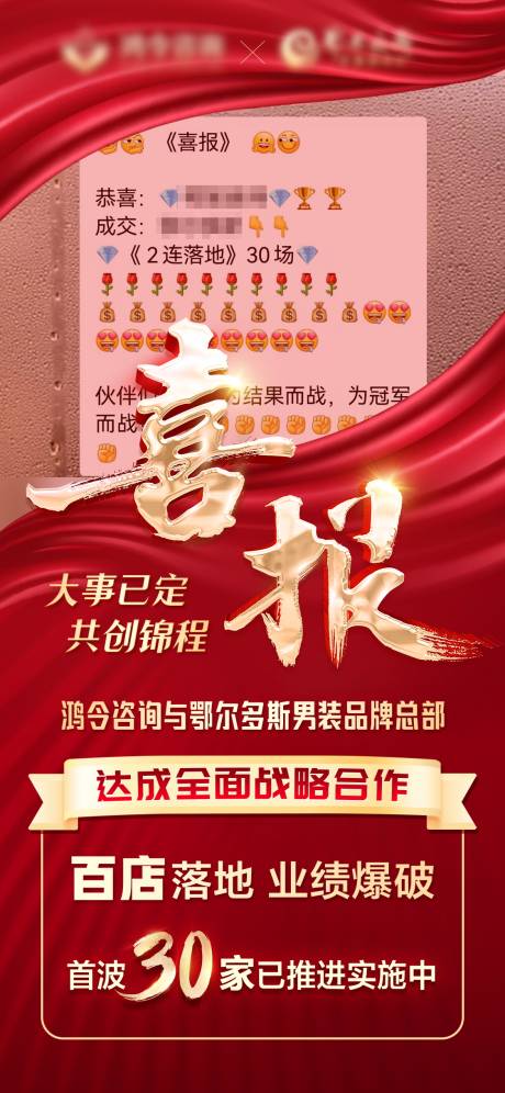 源文件下载【享设计】搜索编号：45600033516498754【高端营销喜报战报海报】