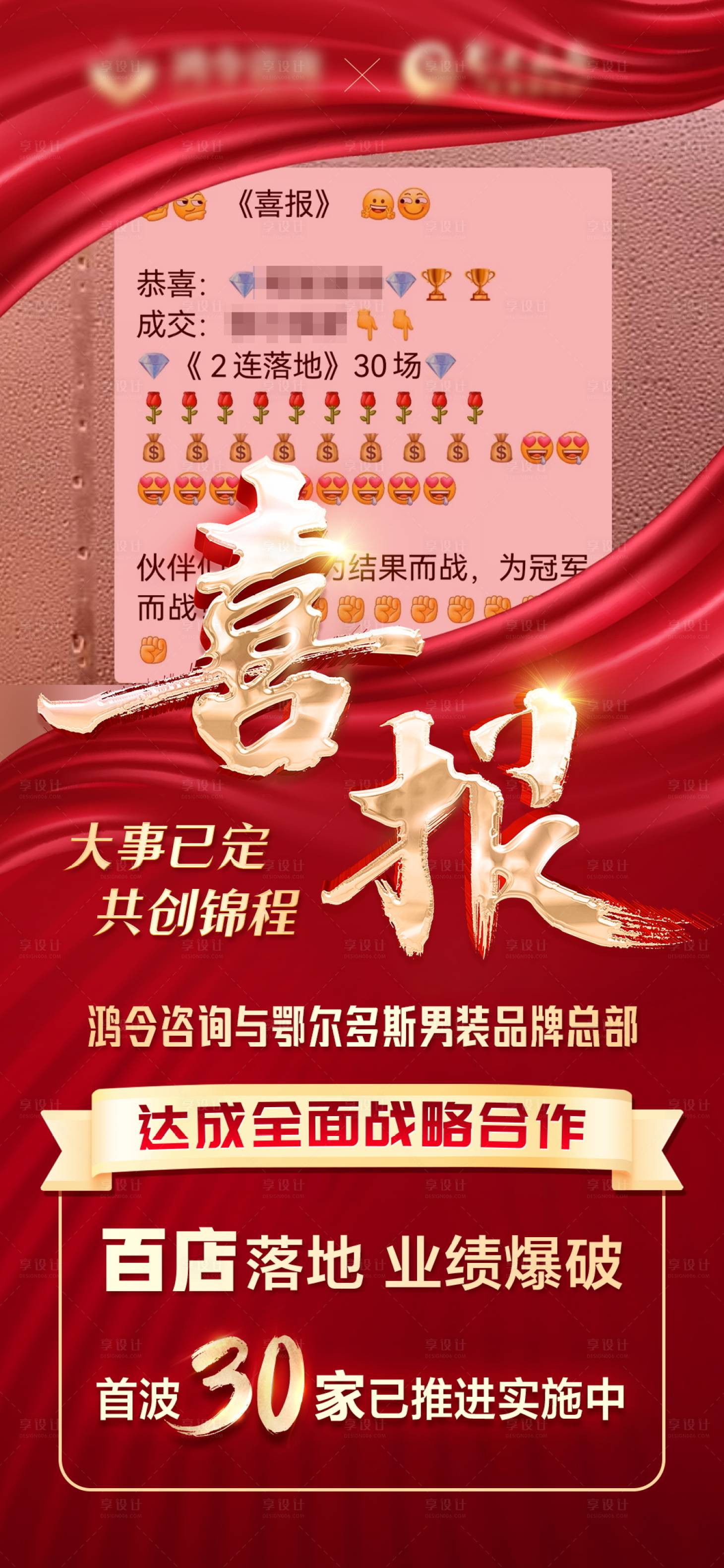 源文件下载【享设计】搜索编号：45600033516498754【高端营销喜报战报海报】