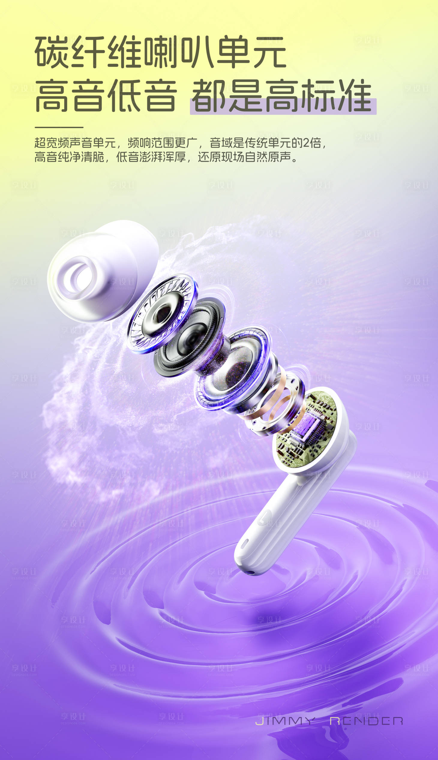 源文件下载【享设计】搜索编号：53320033417205892【耳机零件爆炸拆解卖点图】