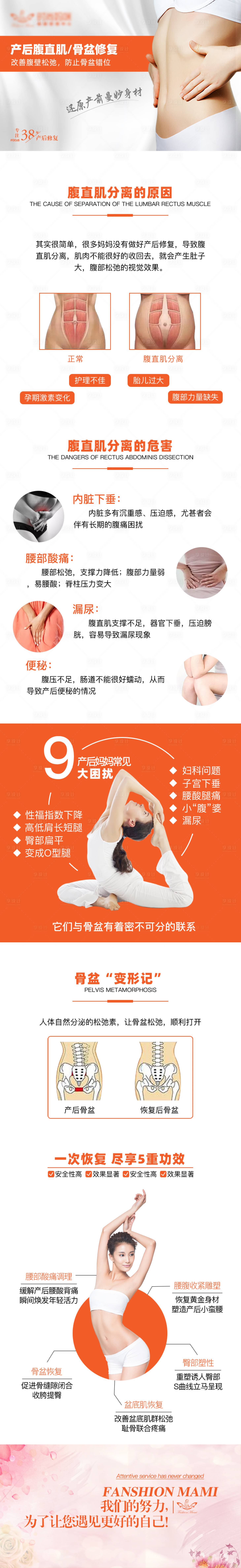 源文件下载【享设计】搜索编号：10350033496633609【产后腹直肌骨盆修复详情长图】