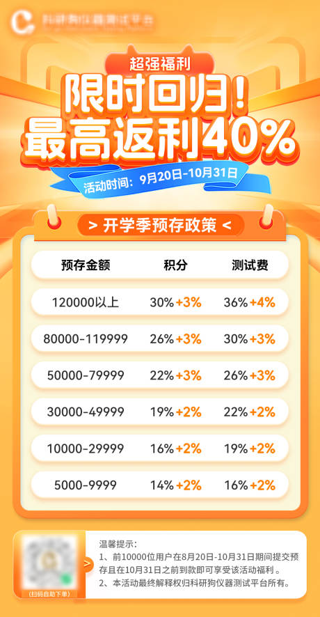 源文件下载【享设计】搜索编号：92540033413448106【开学季预存政策海报】