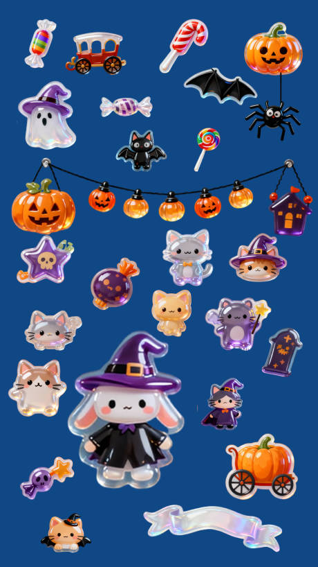 源文件下载【享设计】搜索编号：69100033795959919【万圣节免扣立体贴纸】