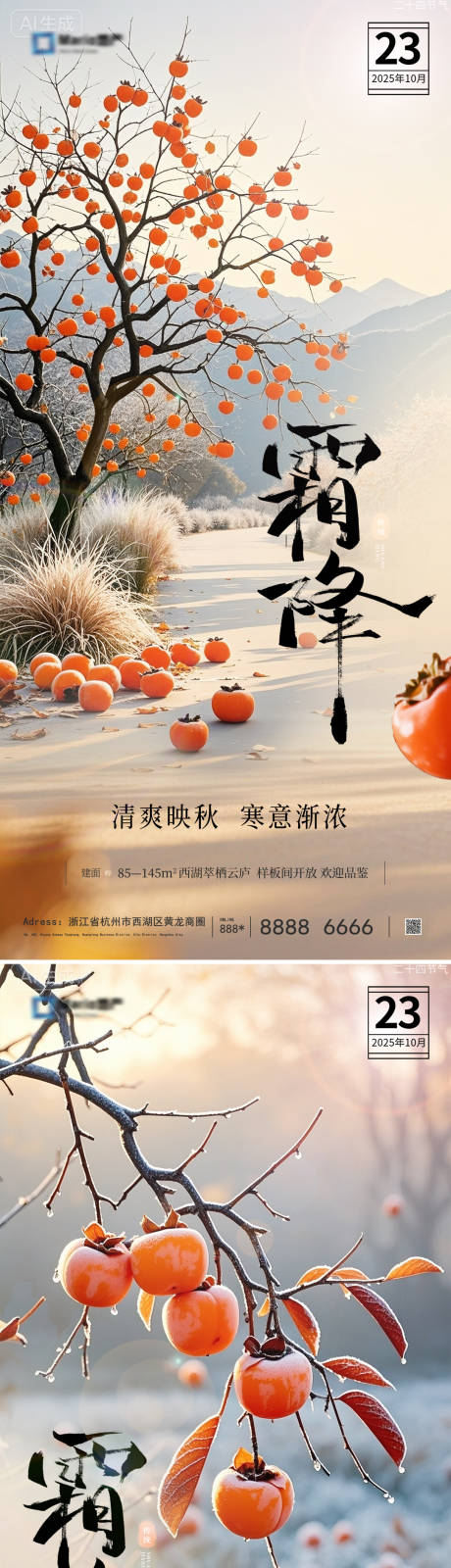 源文件下载【享设计】搜索编号：21250033476206692【霜降系列海报】