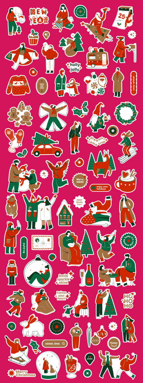 源文件下载【享设计】搜索编号：72040033711711423【圣诞节直播间贴纸】