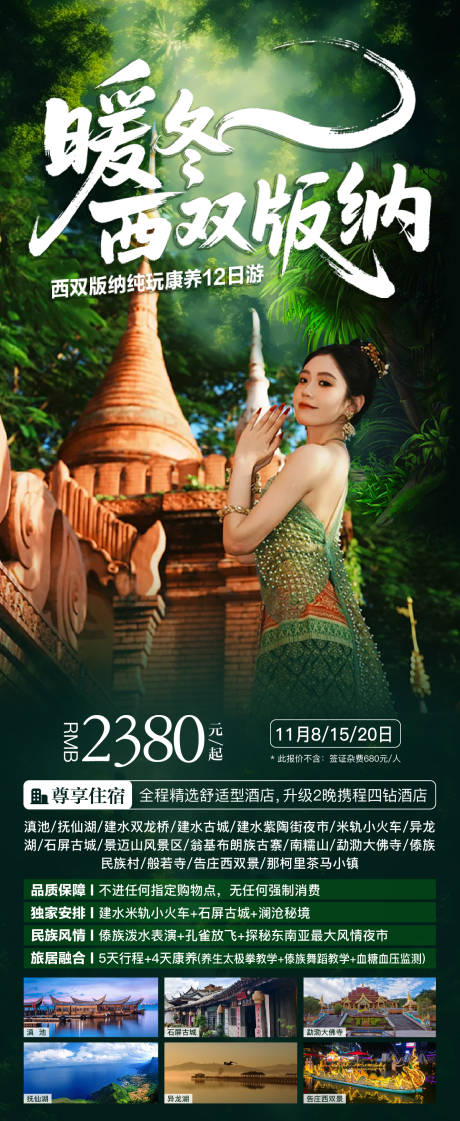 源文件下载【享设计】搜索编号：17610033762527449【暖冬康养 云南版纳 旅游海报】