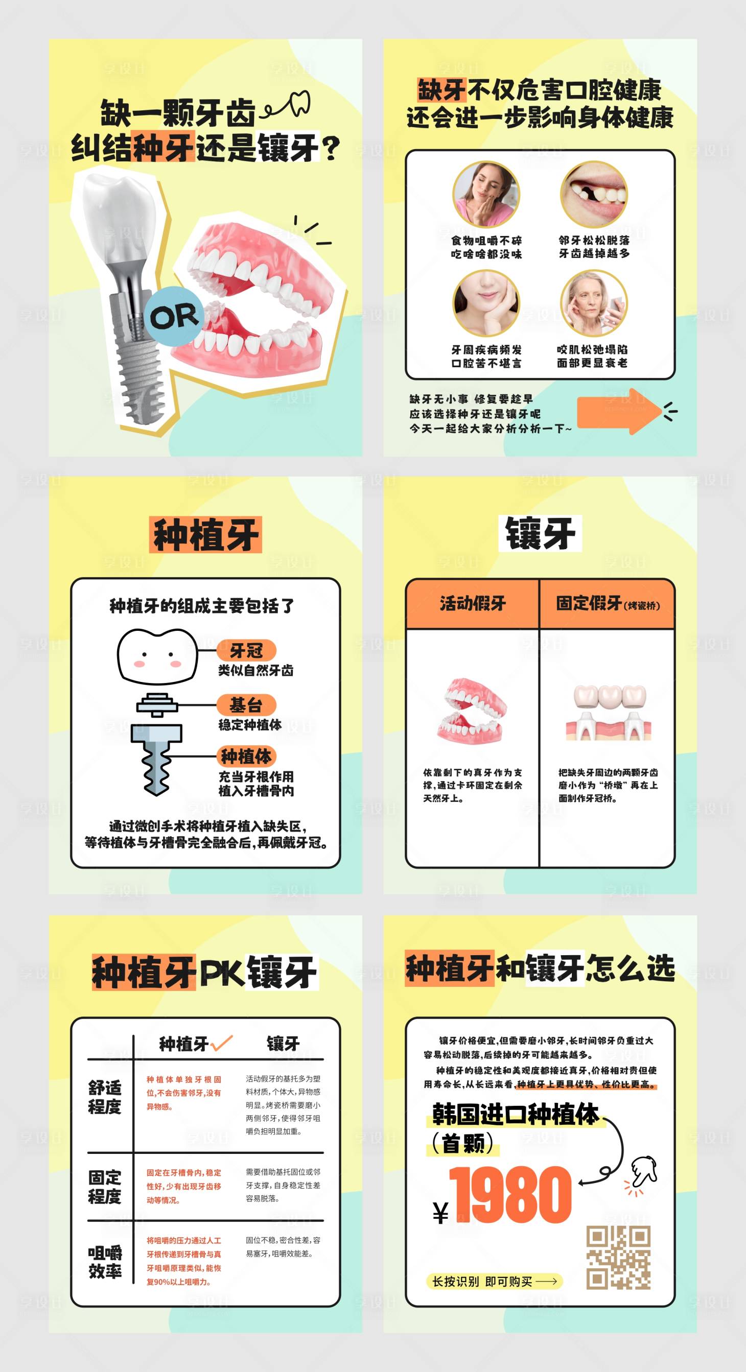 源文件下载【享设计】搜索编号：69130033682562528【口腔齿科种植牙&镶牙科普海报】