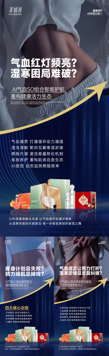 源文件下载【享设计】搜索编号：32230033800226845【气血瘦身组合产品系列海报】