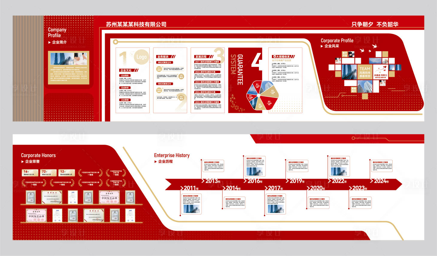 源文件下载【享设计】搜索编号：21600033543518123【红色企业文化墙背景板】