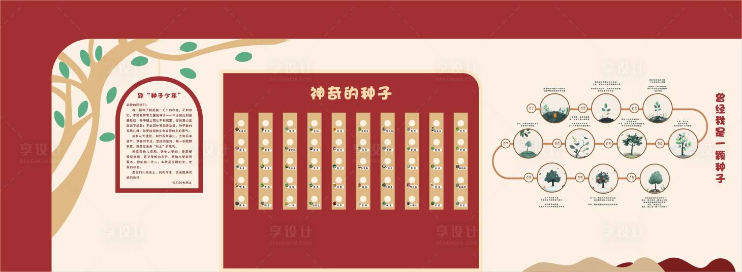 源文件下载【享设计】搜索编号：96860033588587677【神奇的种子文化墙】