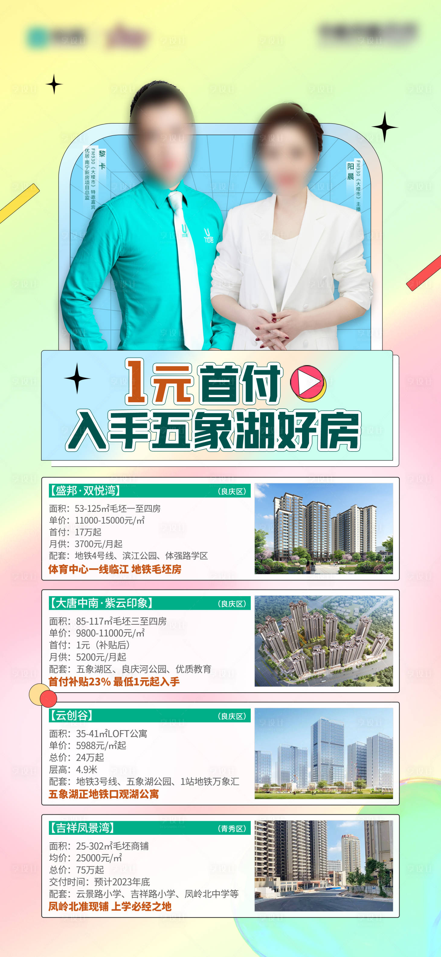 源文件下载【享设计】搜索编号：65600033520752008【0首付双人物地产海报】