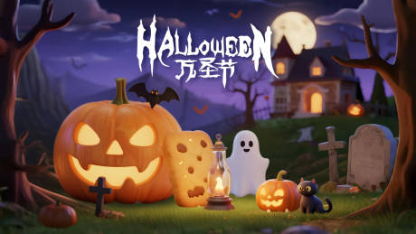 源文件下载【享设计】搜索编号：97680033487702357【万圣节立体感背景】