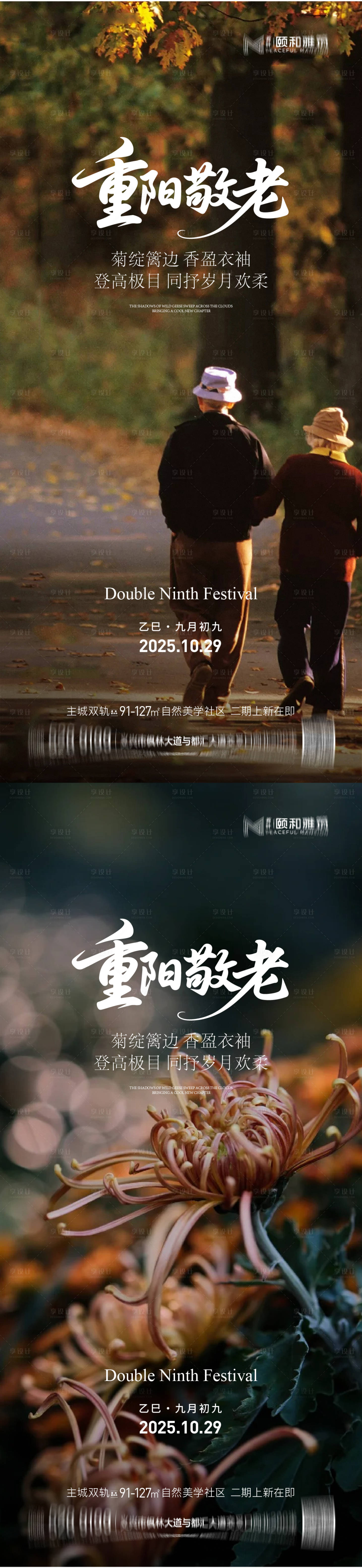 源文件下载【享设计】搜索编号：19650033565879564【2025重阳节节日海报】