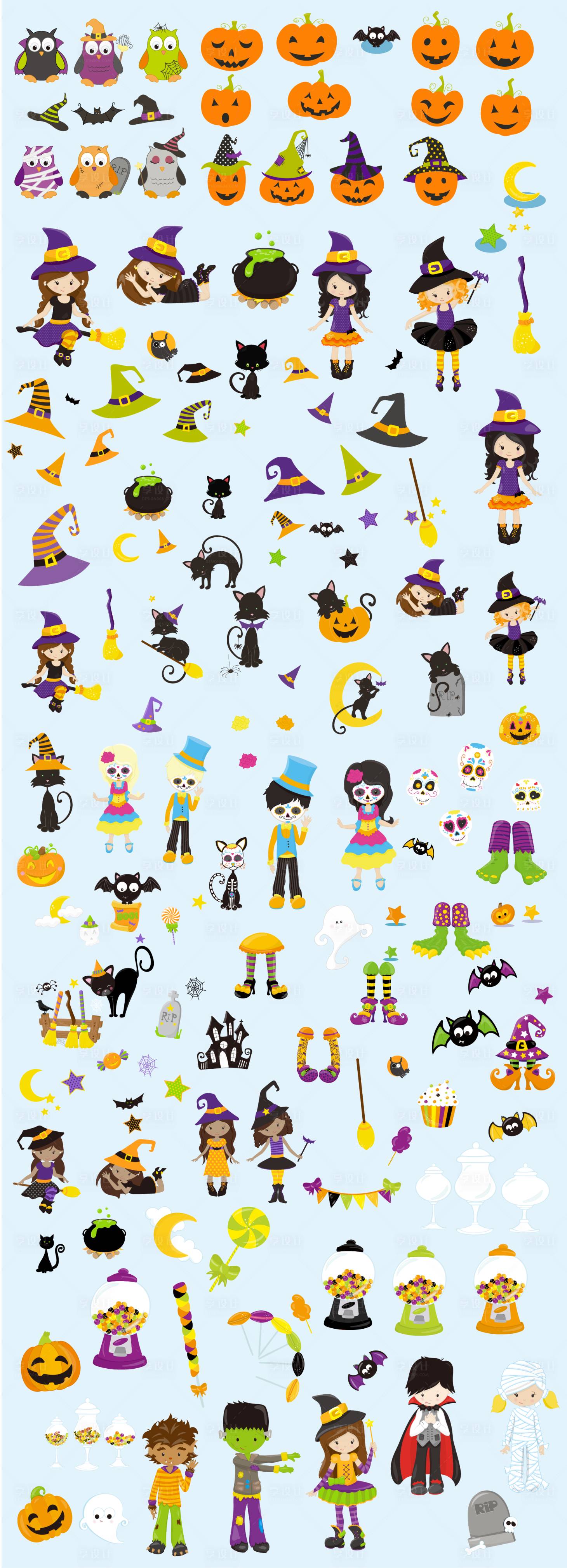 源文件下载【享设计】搜索编号：82610033764339329【万圣节免抠帖纸】