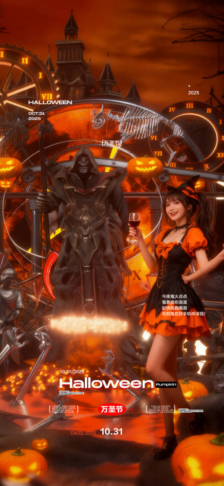 源文件下载【享设计】搜索编号：73940033791713089【酒吧夜店美女万圣节】