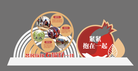 源文件下载【享设计】搜索编号：63040033758836443【石榴籽户外文化墙背景板】