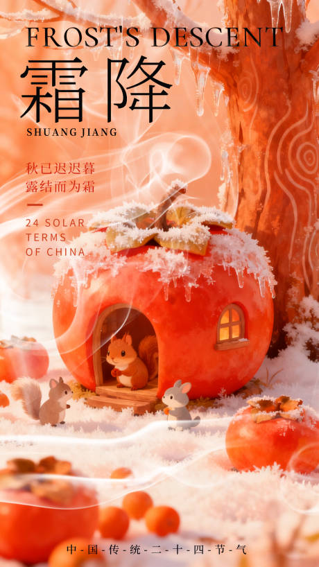 源文件下载【享设计】搜索编号：26170033678838400【节气霜降海报】