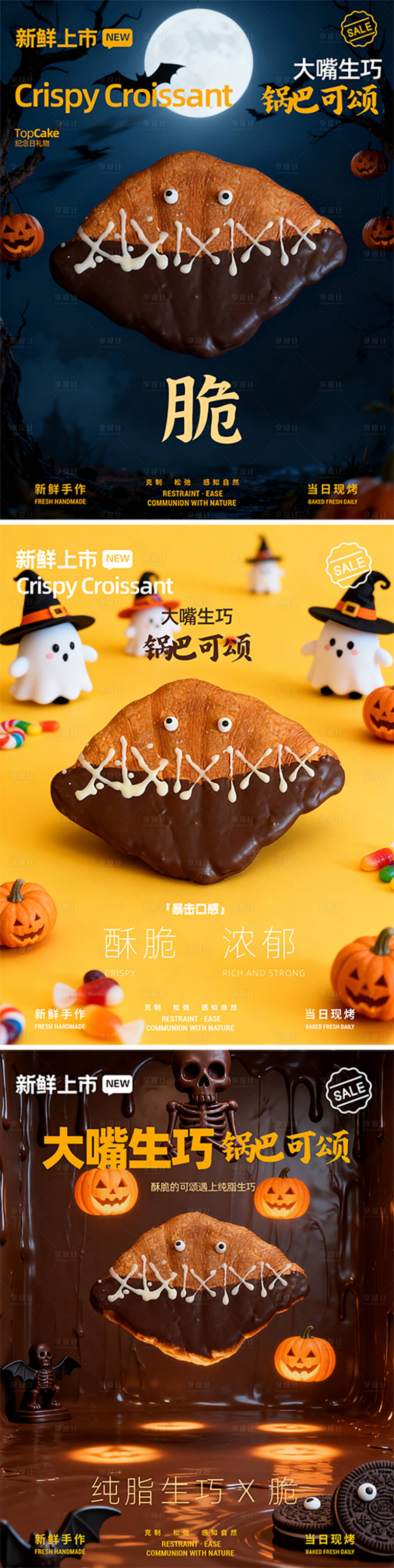 源文件下载【享设计】搜索编号：49470033786996871【万圣节促销烘焙面包海报】