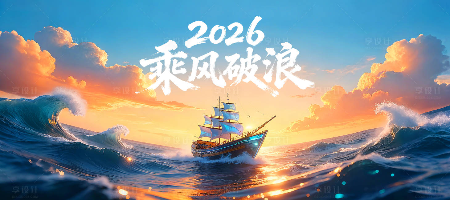 源文件下载【享设计】搜索编号：78090033444815333【2026乘风破浪主KV】