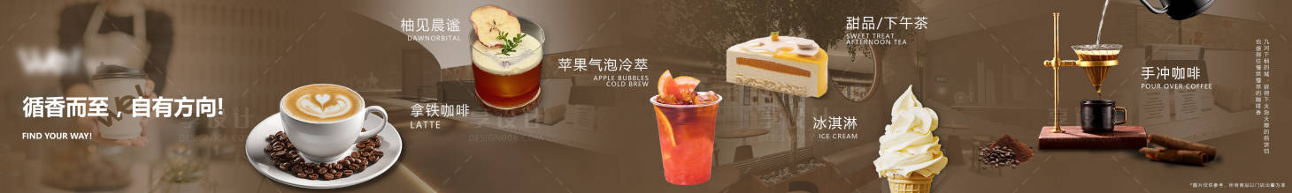 源文件下載【享設(shè)計】搜索編號：11540033558869815【咖啡店大眾點評五聯(lián)圖】