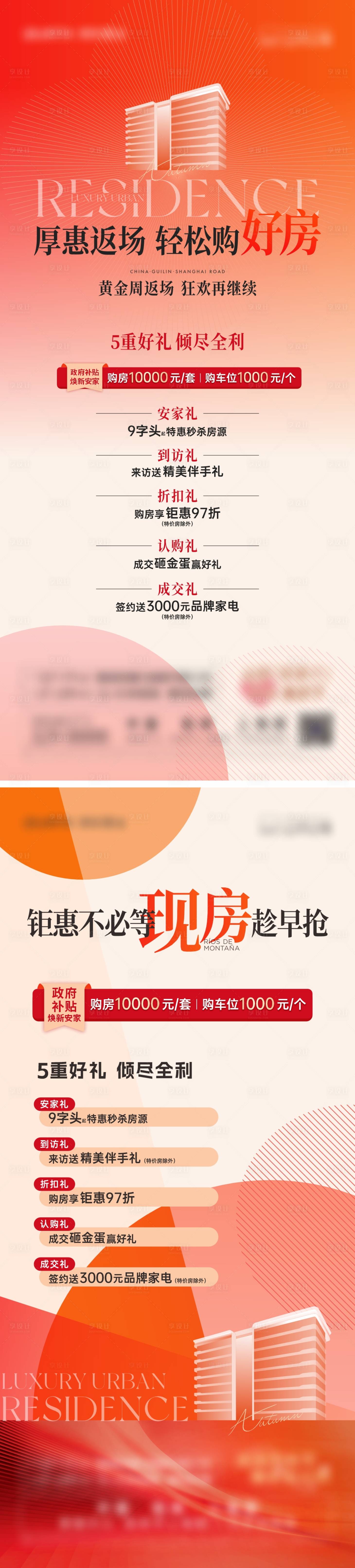 源文件下载【享设计】搜索编号：83020033775861225【地产5重礼优惠政策海报】