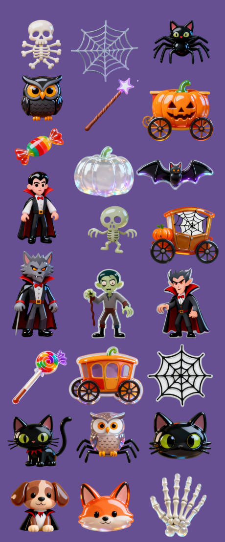 源文件下载【享设计】搜索编号：39710033776903881【万圣节免扣立体贴纸】