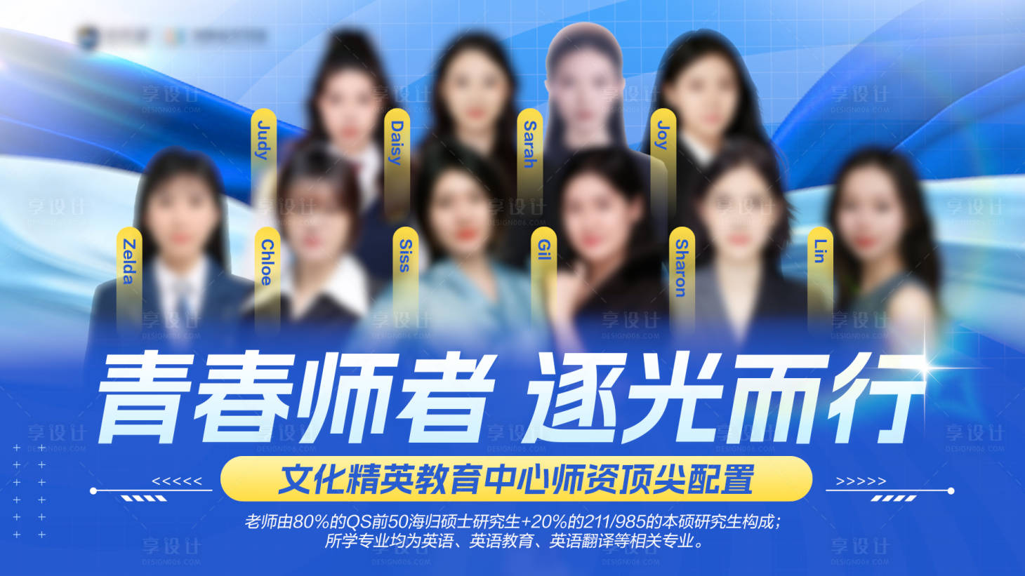 源文件下载【享设计】搜索编号：80350033763687844【老师销售精英多人展示海报展板】