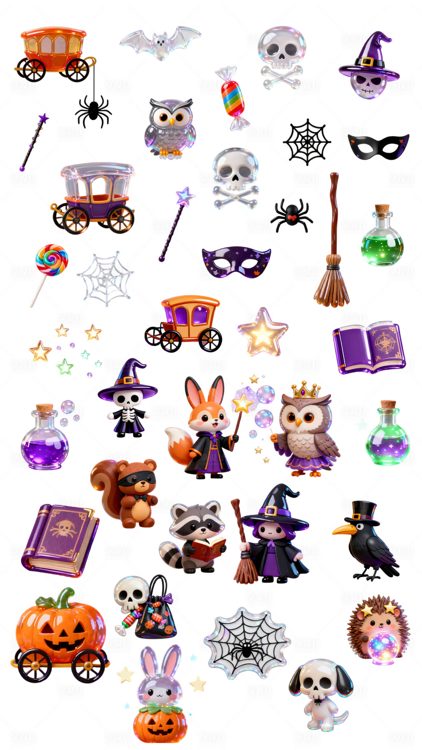 源文件下载【享设计】搜索编号：80540033796765452【万圣节免扣立体贴纸】