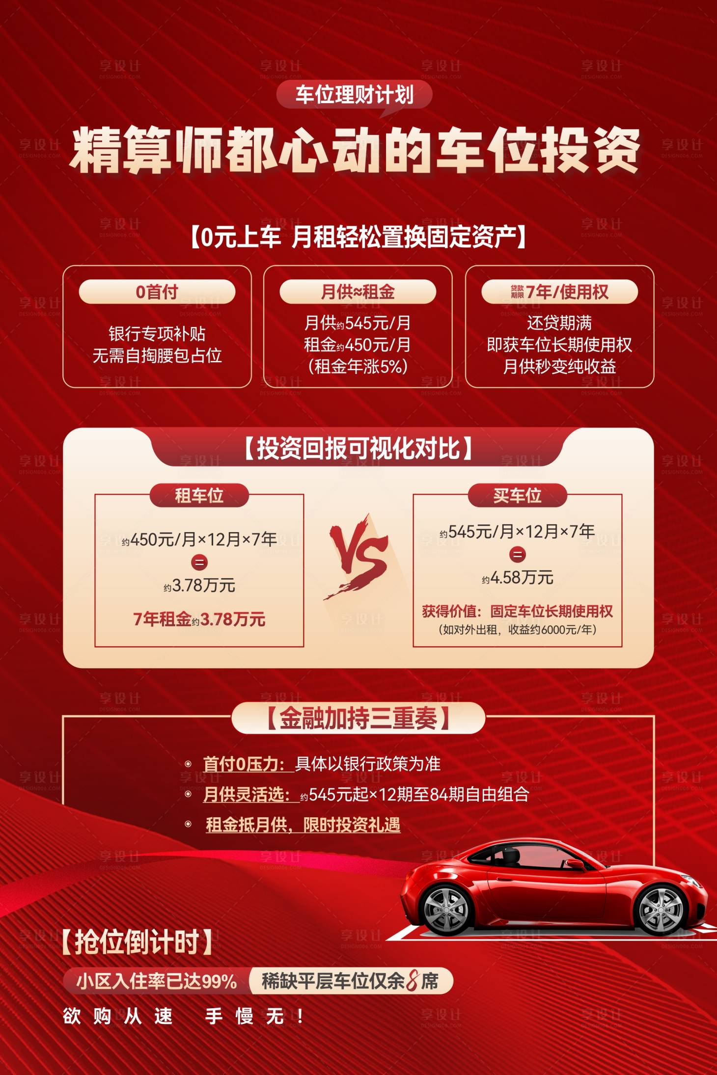 源文件下载【享设计】搜索编号：49460033560986783【车位投资金融宣传海报背景板】