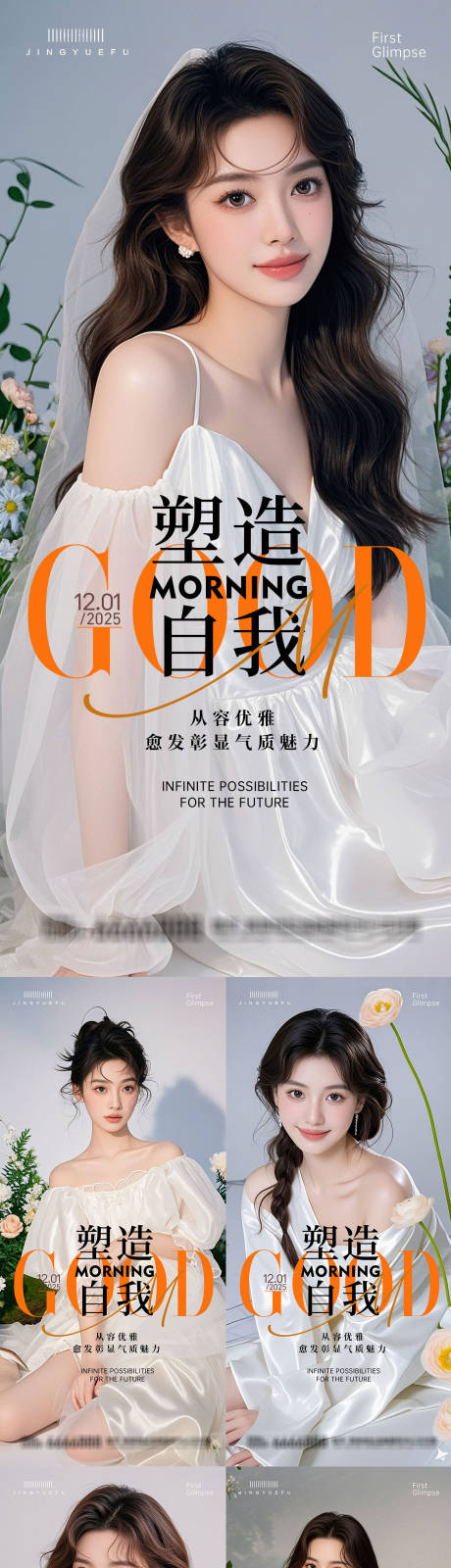 源文件下载【享设计】搜索编号：63460034228442585【医美早安系列海报】