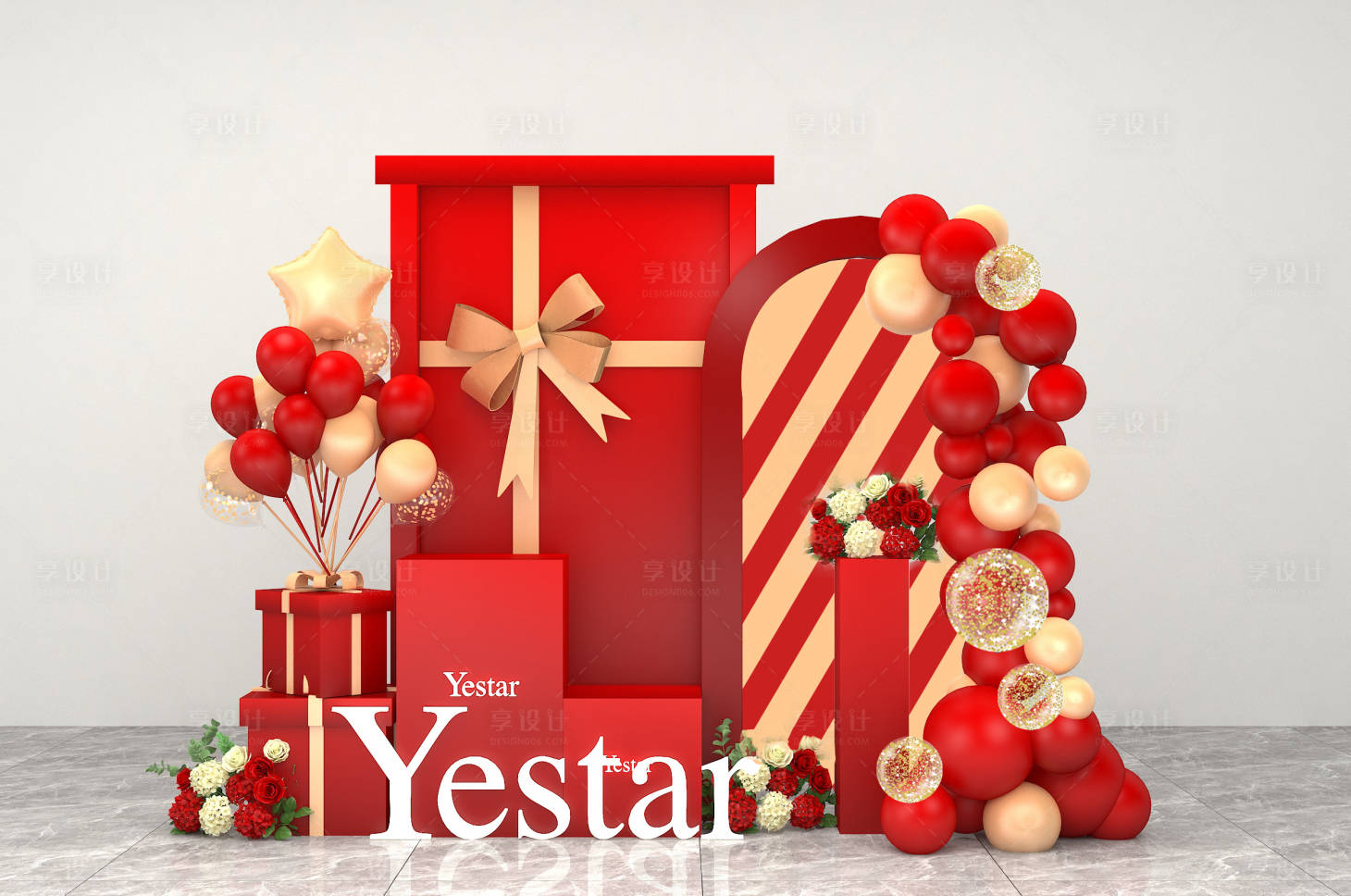 源文件下载【享设计】搜索编号：97470033894533003【医美院庆气球美陈 】