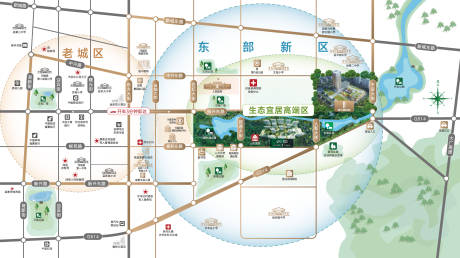 源文件下载【享设计】搜索编号：97590033921501086【地产简约区位图】