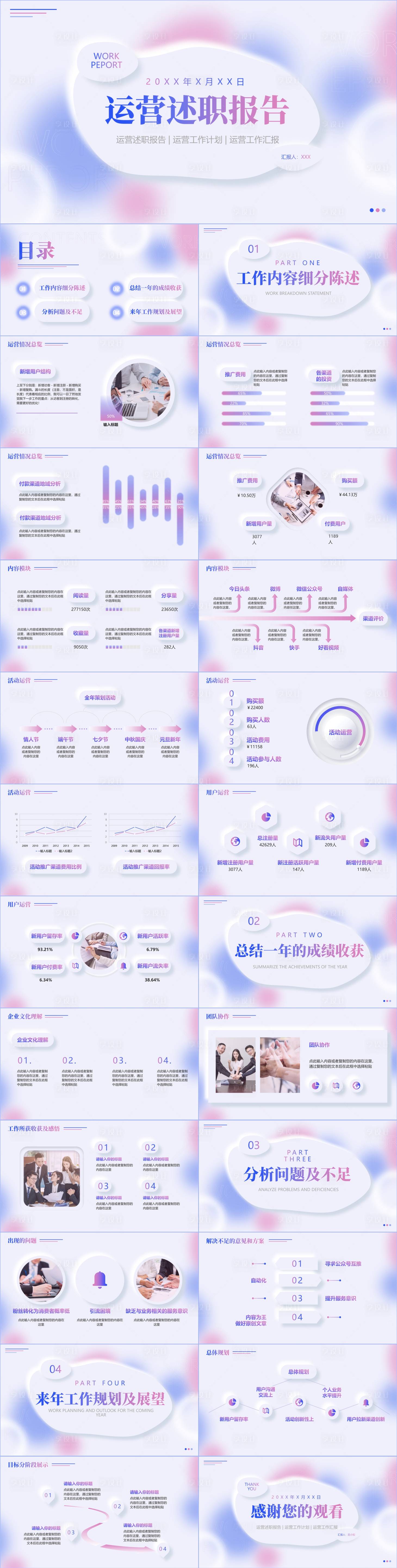 源文件下载【享设计】搜索编号：35590034147815603【高端毛玻璃运营述职报告工作汇报PPT】