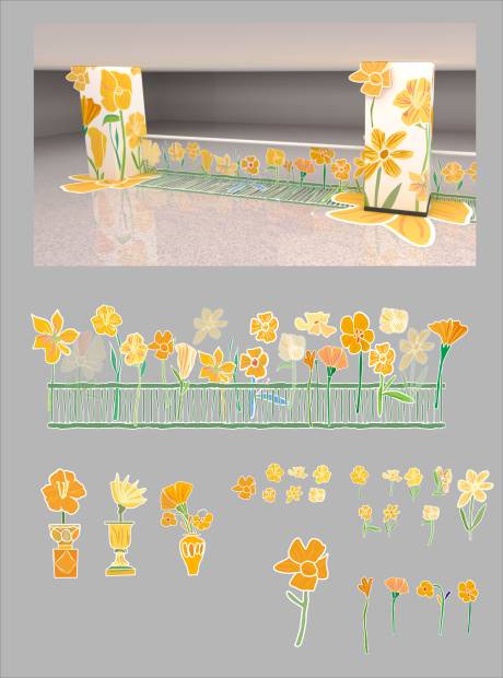 源文件下载【享设计】搜索编号：29270034136695775【现代商场商业春季花朵美陈装饰】