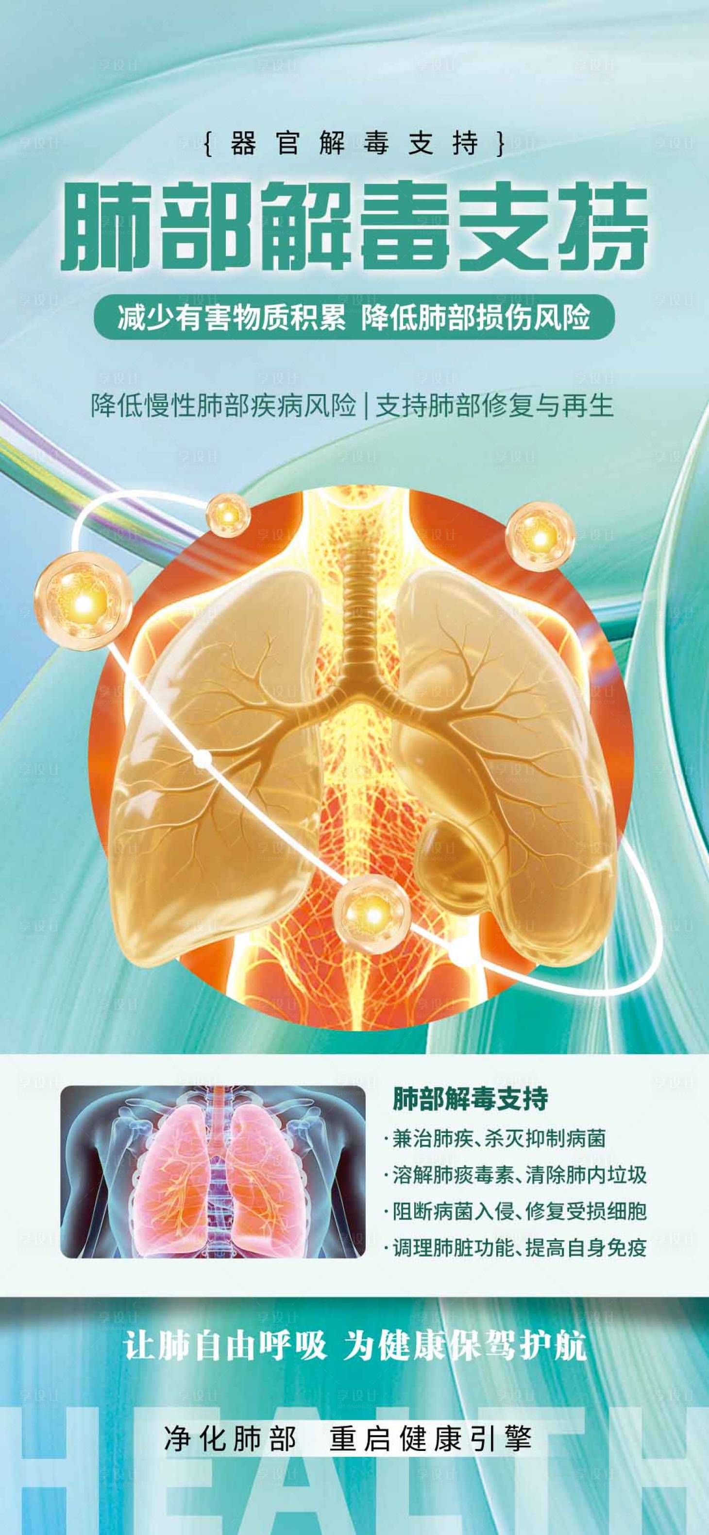 源文件下载【享设计】搜索编号：44330034045788413【大健康肺部解毒支持养护平衡】