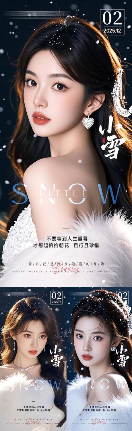 源文件下载【享设计】搜索编号：13360033979207355【小雪大雪医美海报】