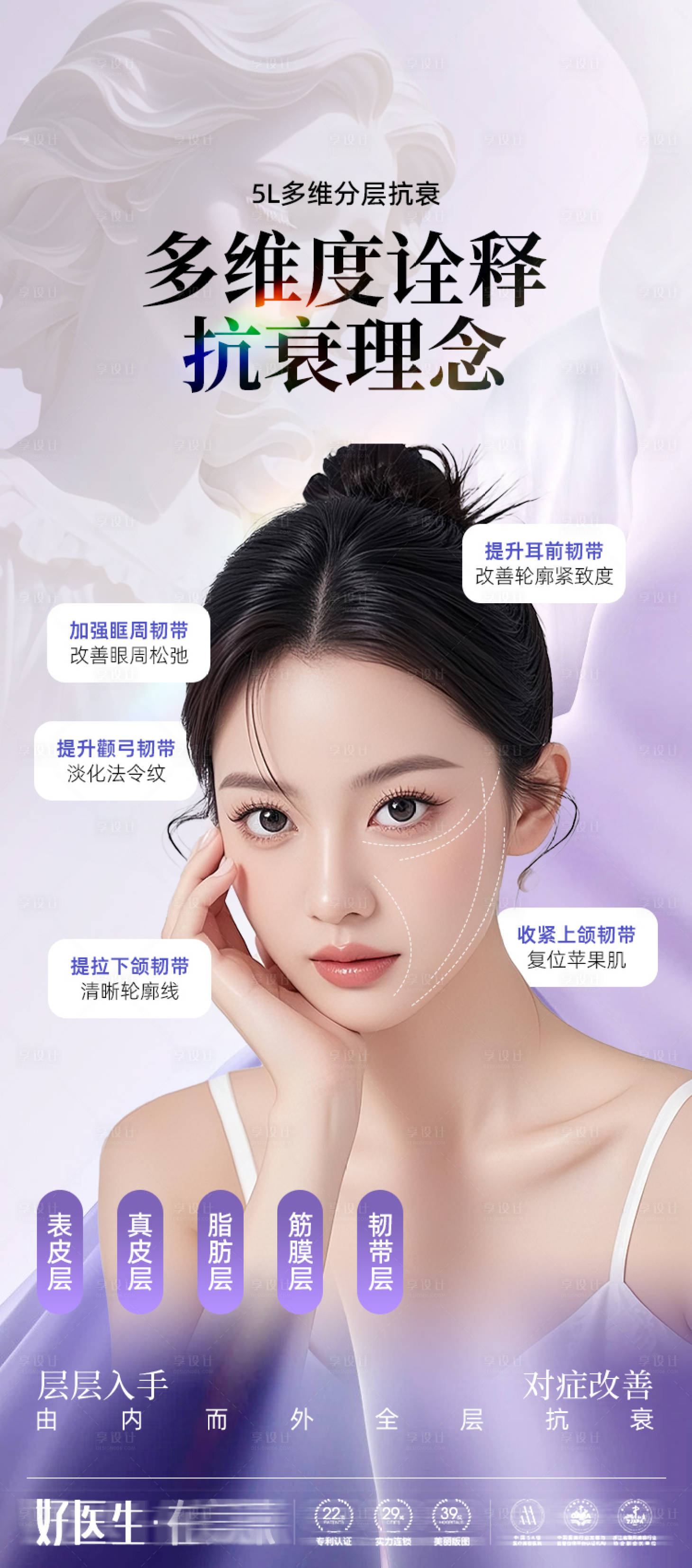 源文件下载【享设计】搜索编号：42800034061453854【医美海报5L多维分层抗衰】