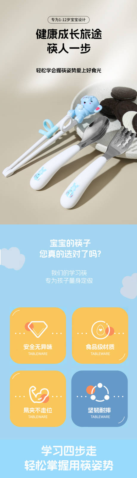 源文件下载【享设计】搜索编号：42080033944839310【儿童筷子勺子叉子辅食勺餐具套装】