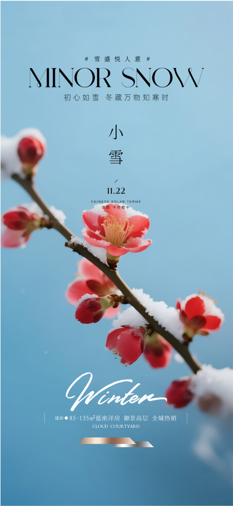 源文件下载【享设计】搜索编号：24150034125116732【地产小雪节气海报】