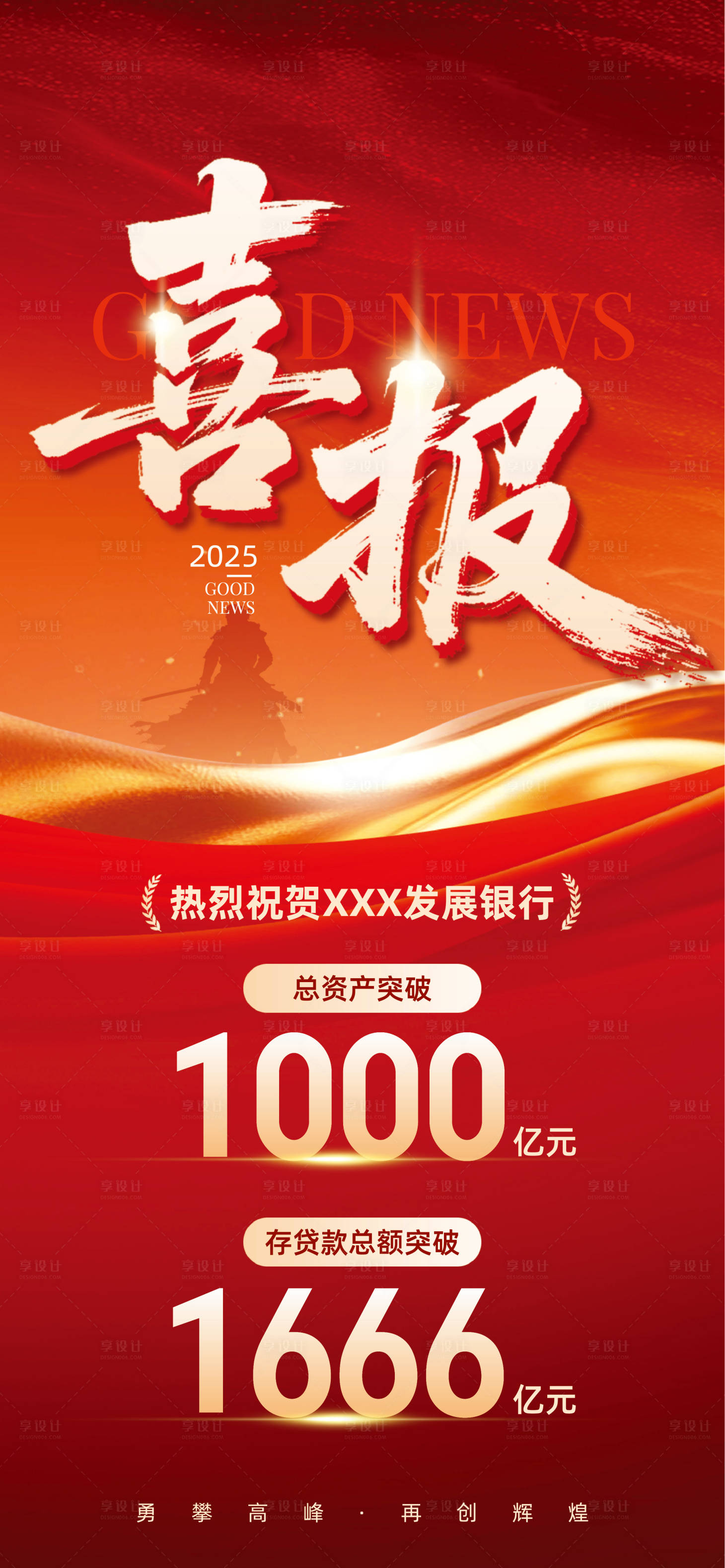 源文件下载【享设计】搜索编号：25660033908298024【银行喜报大字报海报】