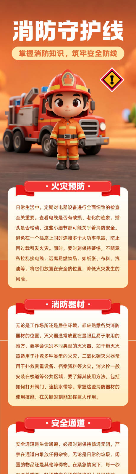 源文件下载【享设计】搜索编号：52600033914506564【消防安全指南长图】