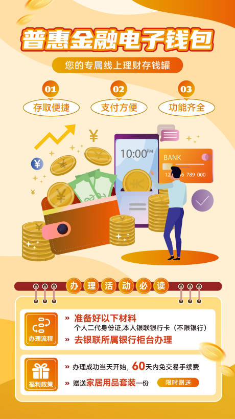 源文件下载【享设计】搜索编号：23420033927407208【银行金融理财电子钱包插画海报】