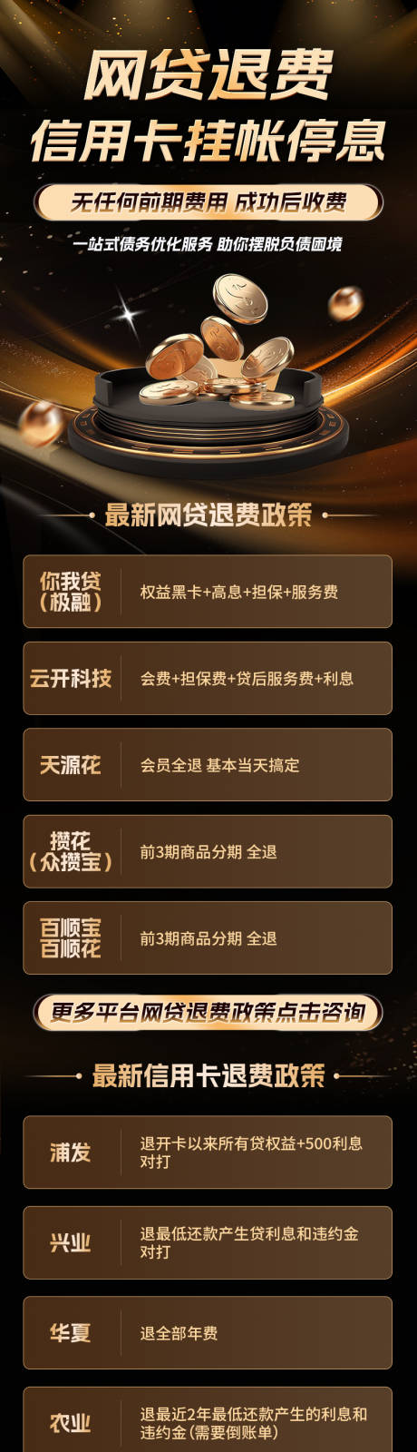 源文件下载【享设计】搜索编号：81520033898595657【网贷退费金融落地页长图】