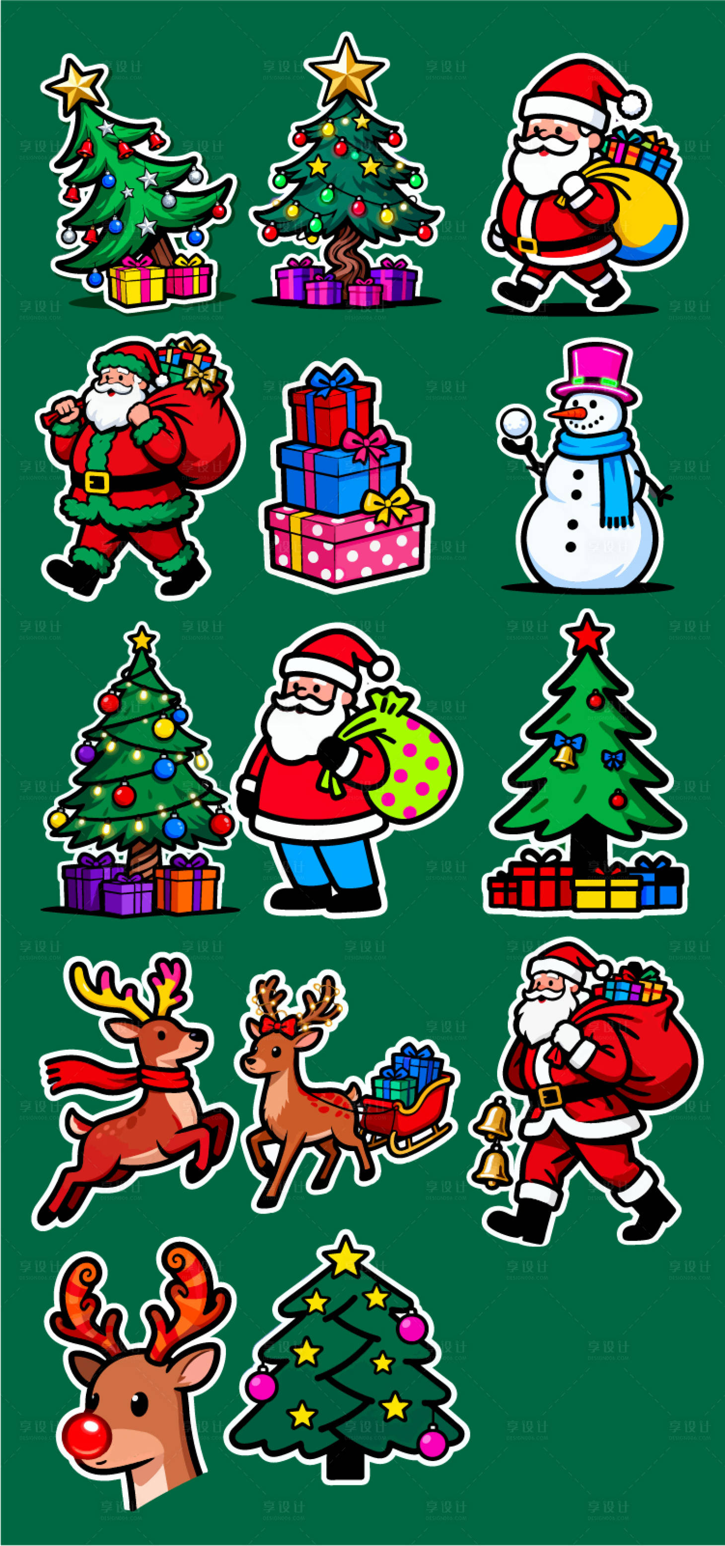 源文件下载【享设计】搜索编号：65460034087629571【圣诞贴纸设计】