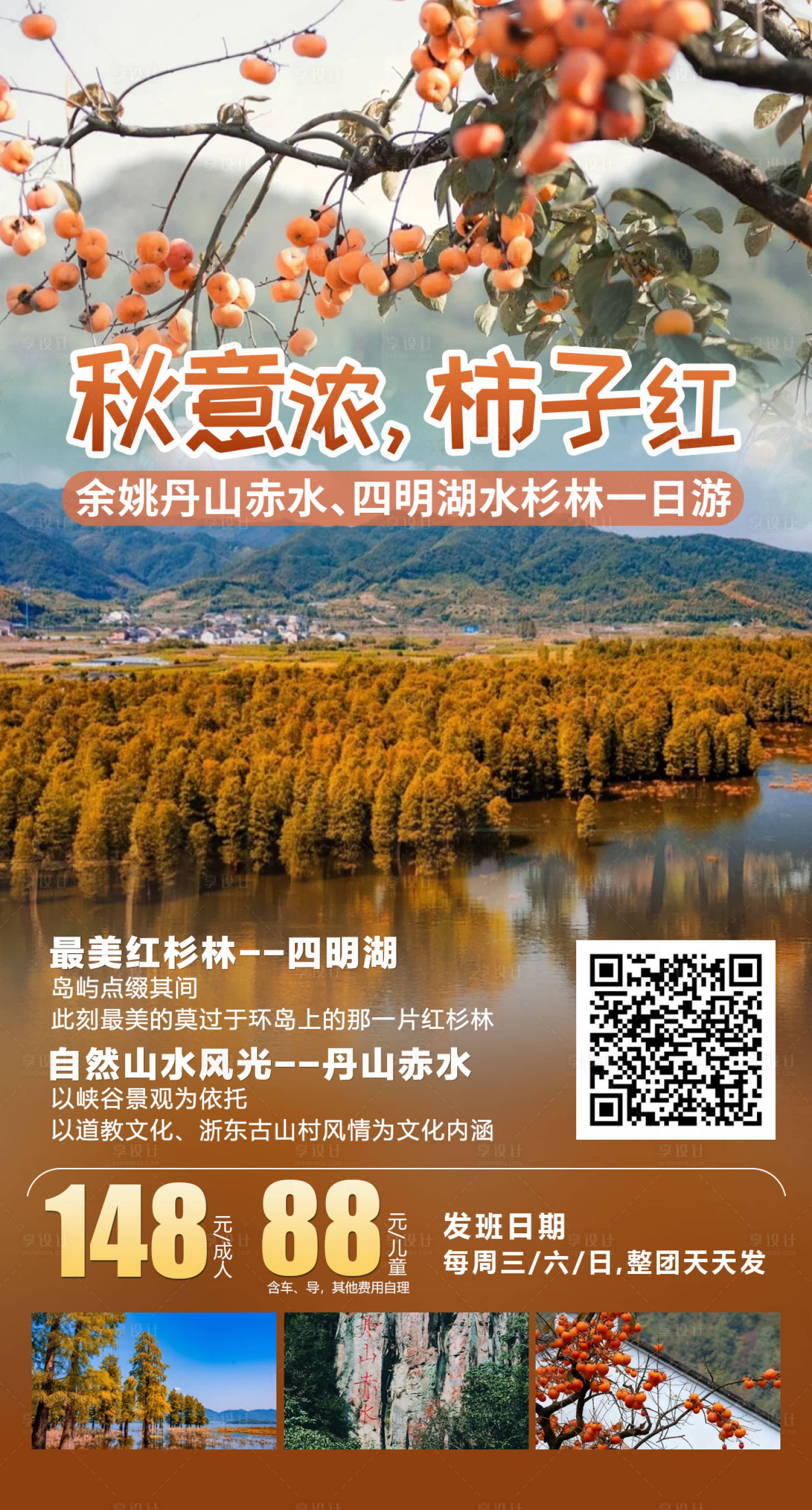 源文件下载【享设计】搜索编号：38350033893044969【四明湖水杉林一日游海报】